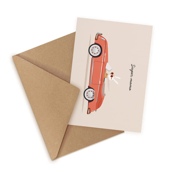 Little Otja Voščilnica Super mama v avtu